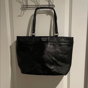 Guess Black Leather Tote Bag with Double Handles